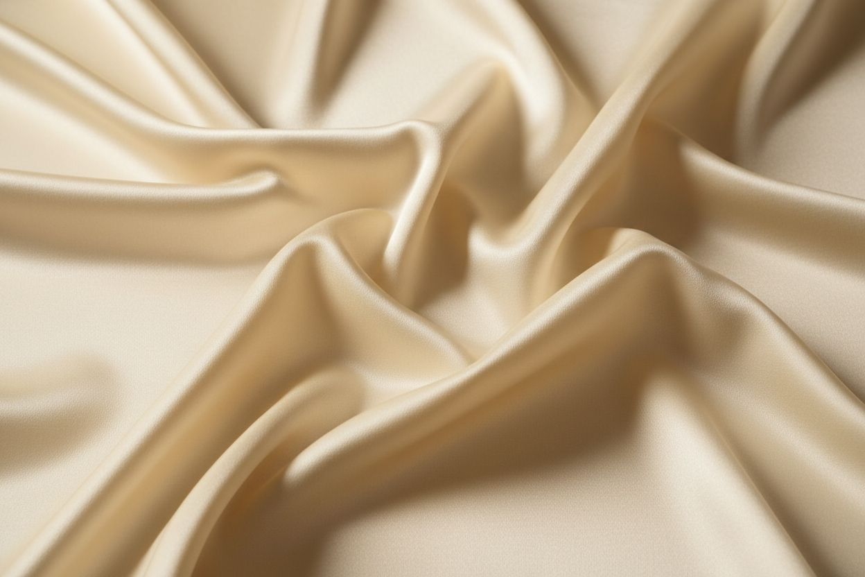 cream silk fabic